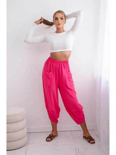 Wide-leg trousers with pockets - pink