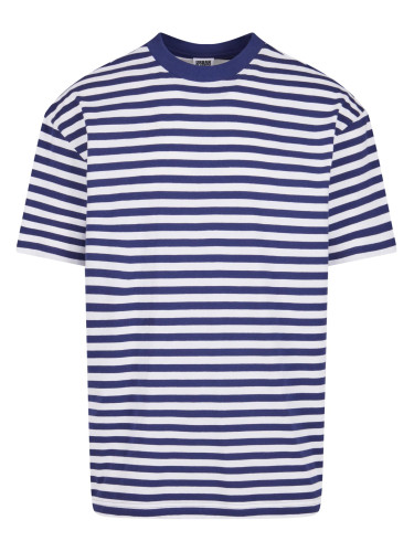 Men's T-shirt Regular Stripe - white/navy blue