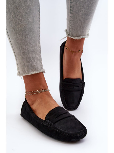 Women's eco suede loafers Black Adelmarie