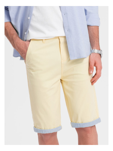 Ombre Men's chinos shorts with contrasting turn-up