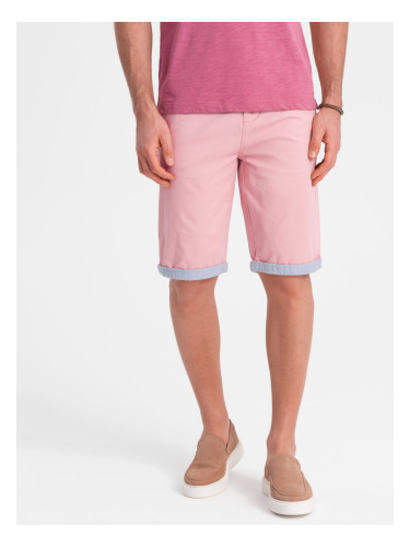 Ombre Men's chinos shorts with contrasting turn-up