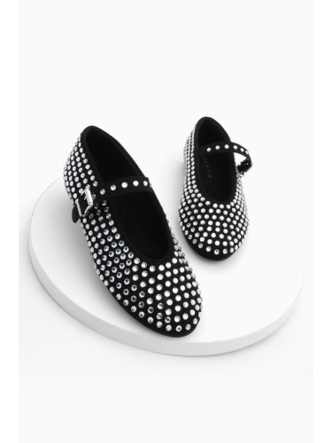 Черни балерини с кристали