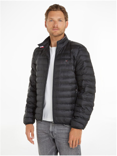 Black Men's Quilted Jacket Tommy Hilfiger Packable Recycled Jacket
