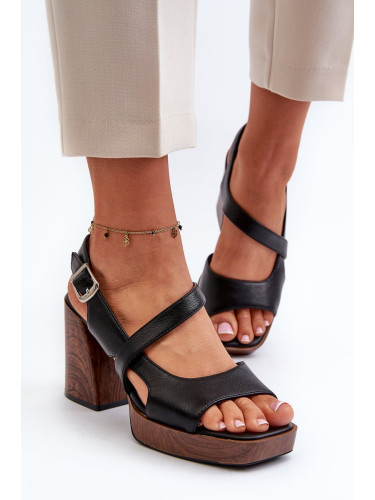 Women's High Heeled Sandals Sergio Leone Black