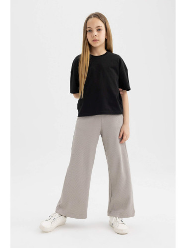 DEFACTO Girl Straight Fit Waffle Trousers