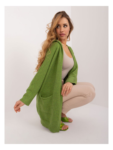 Light green cardigan without fastening