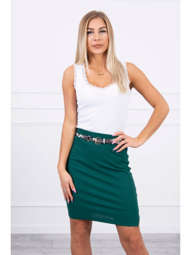 Skirt with ribbed dark green pattern