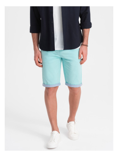 Ombre Men's chinos shorts with contrasting turn-up