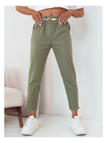 Women's fabric trousers ERLON, green Dstreet