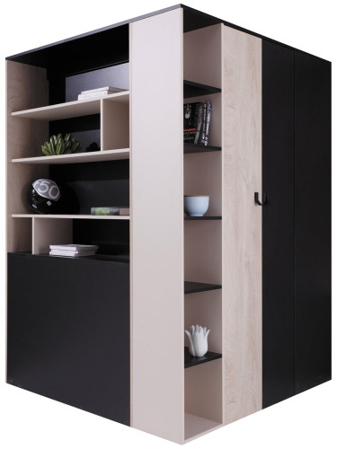 Гардероб Planet corner-Black - Dub - Beige