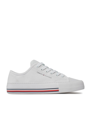 Tommy Hilfiger Кецове Low Cut Lace-Up Sneaker T3A9-33185-1687 S Бял