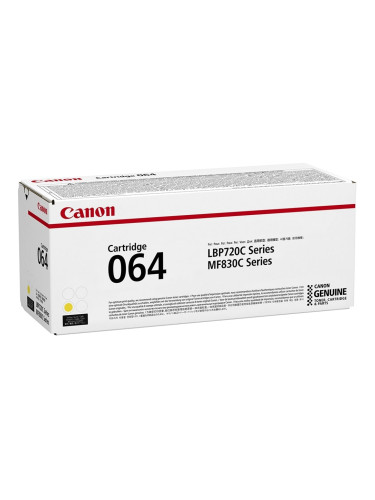 Тонер касета за Canon i-SENSYS MF832Cdw, Canon i-SENSYS LBP722Cdw, Yellow, 4931C001AA, Canon CRG-064 Y, Заб.: 5 000 брой копия