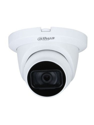 HDCVI камера Dahua HAC-HDW1200TLMQ-0280B-S5, куполна, 2.1 Mpix(1920x1080@30fps), 2.8mm обектив, IR осветеност (до 30м), външна IP67, бяла
