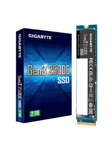 Памет SSD 2TB Gigabyte Gen3 2500E, NVMe, M.2 (2280), скорост на четене до 2400MB/s, скорост на запис до 2000MB/s