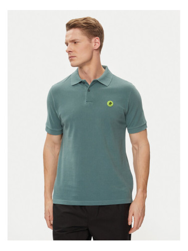Save The Duck Тениска с яка и копчета Ovidio DR1213M-BATE18 Зелен Regular Fit