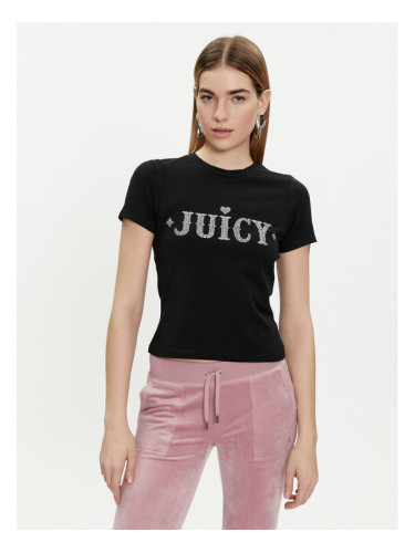 Juicy Couture Тишърт Ryder Rodeo JCBCT223826 Черен Slim Fit