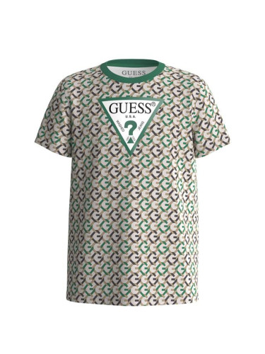 Детска тениска в зелен цвят с лого Guess