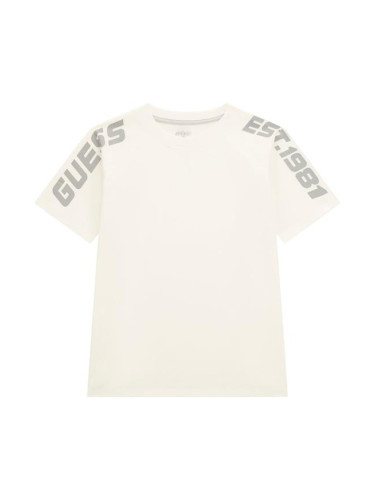 Детска бяла тениска с надпис Guess