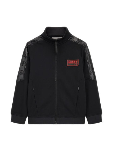 Детски суитшърт с цип в черен цвят с лого Guess