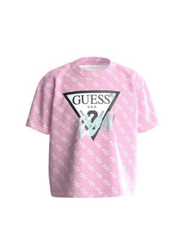 Детска блуза с къс ръкав за момиче с лого Guess