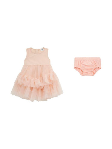 Бебешка тюлена рокля с волани в розов цвят Guess