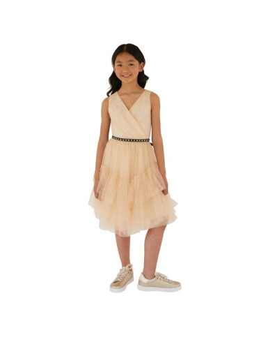 Детска тюлена рокля в цвят праскова Guess