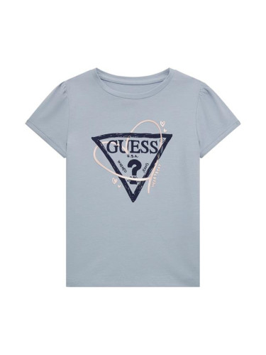 Детска тениска в светлосин цвят със сърце Guess