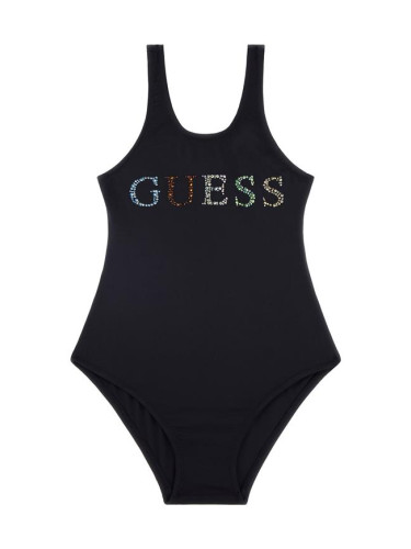 Детски цял бански в черен цвят с декоративни елементи Guess