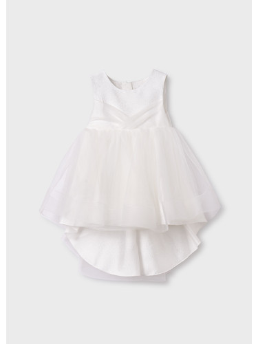 Бебешка официална рокля в бял цвят с блясък Abel & Lula