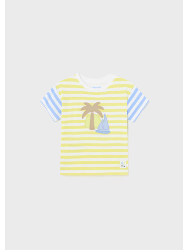 Бебешка тениска на райе в жълт цвят с палма Mayoral