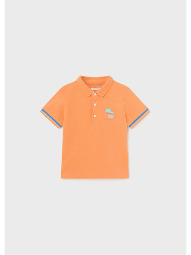 Бебешка блуза с яка и щампи в оранжев цвят Mayoral