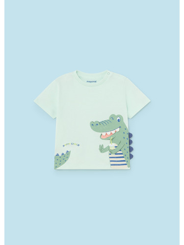 Бебешка тениска с крокодил в цвят мента Mayoral