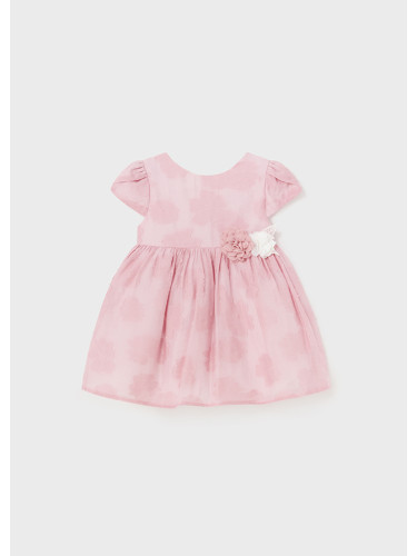 Бебешка официална рокля с тюл и бродерия в розов цвят Mayoral
