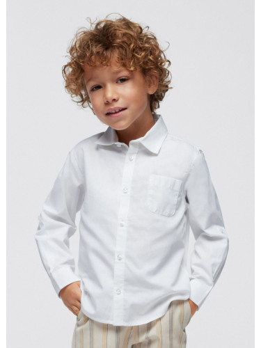 Детска памучна риза за момче в бял цвят Mayoral