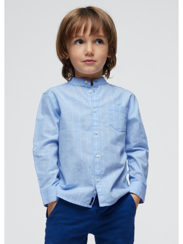 Детска памучна риза в син цвят на бяло райе Mayoral