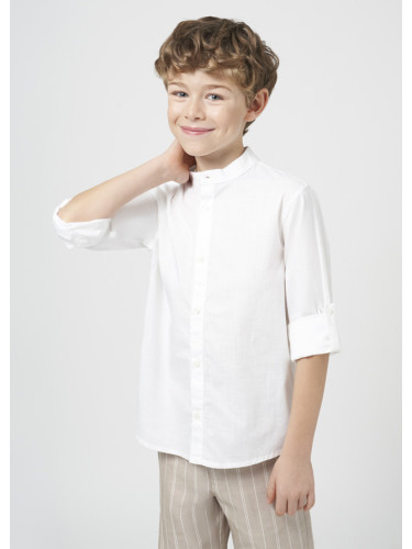Детска риза с права яка в бял цвят Mayoral