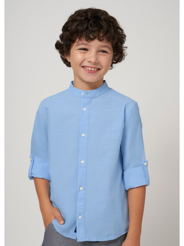 Детска риза с права яка в светлосин цвят Mayoral