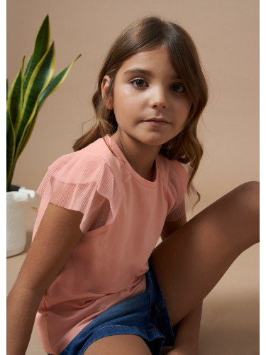 Детска тениска в розов цвят с тюлени ръкави Mayoral