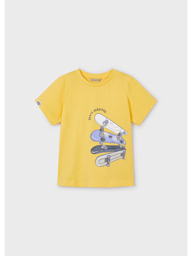 Детска тениска в жълт цвят и щампа Mayoral