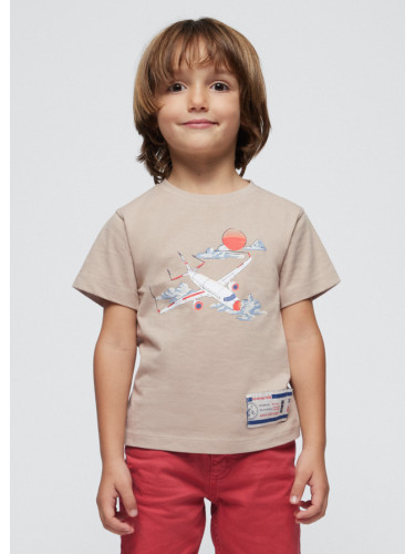 Детска блуза в бежов цвят на щампа самолет Mayoral