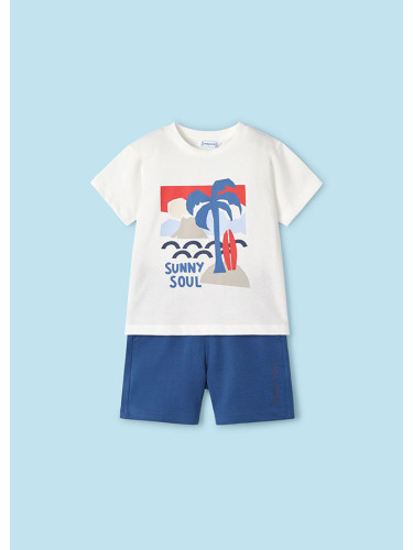 Детски комплект с цветна щампа палми в син цвят Mayoral