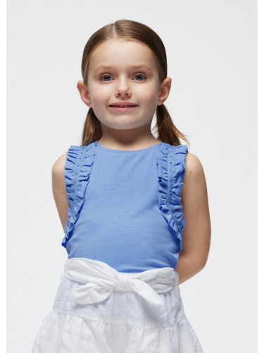 Детски потник в син цвят с набран ефект и капси Mayoral