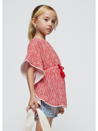 Детска свободна блуза в червен цвят на райе Mayoral
