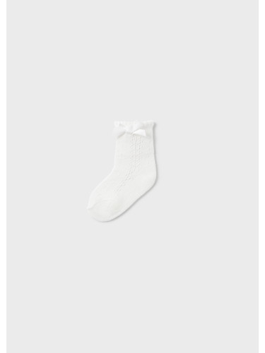 Бебешки чорапи с панделка в цвят ванилия  Mayoral
