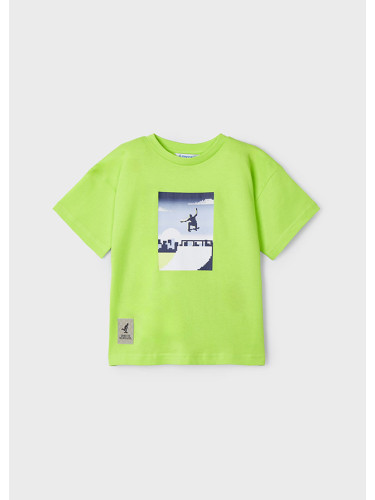 Детска тениска с цветна щампа в зелен цвят Mayoral