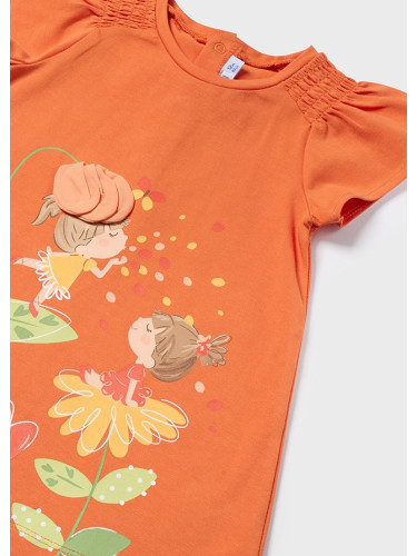 Бебешка трикотажна рокля в оранжев цвят Mayoral