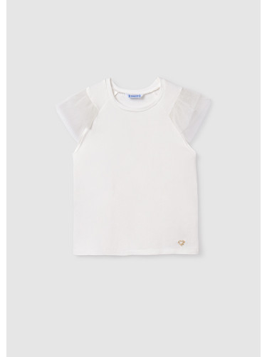 Детска тениска в бял цвят с тюлени ръкави Mayoral