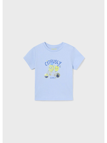 Бебешка синя тениска с щампа на плодове Mayoral