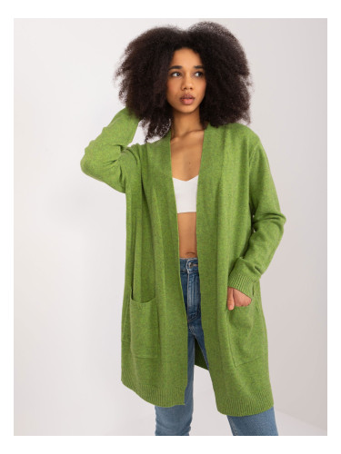 Light green loose cardigan with pockets