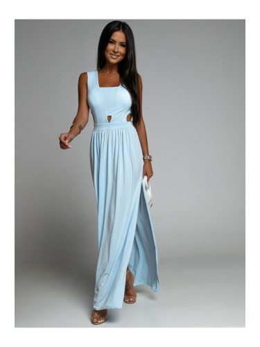 Maxi blue dress with cut-outs